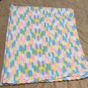 Handmade crochet verigated baby Afghan